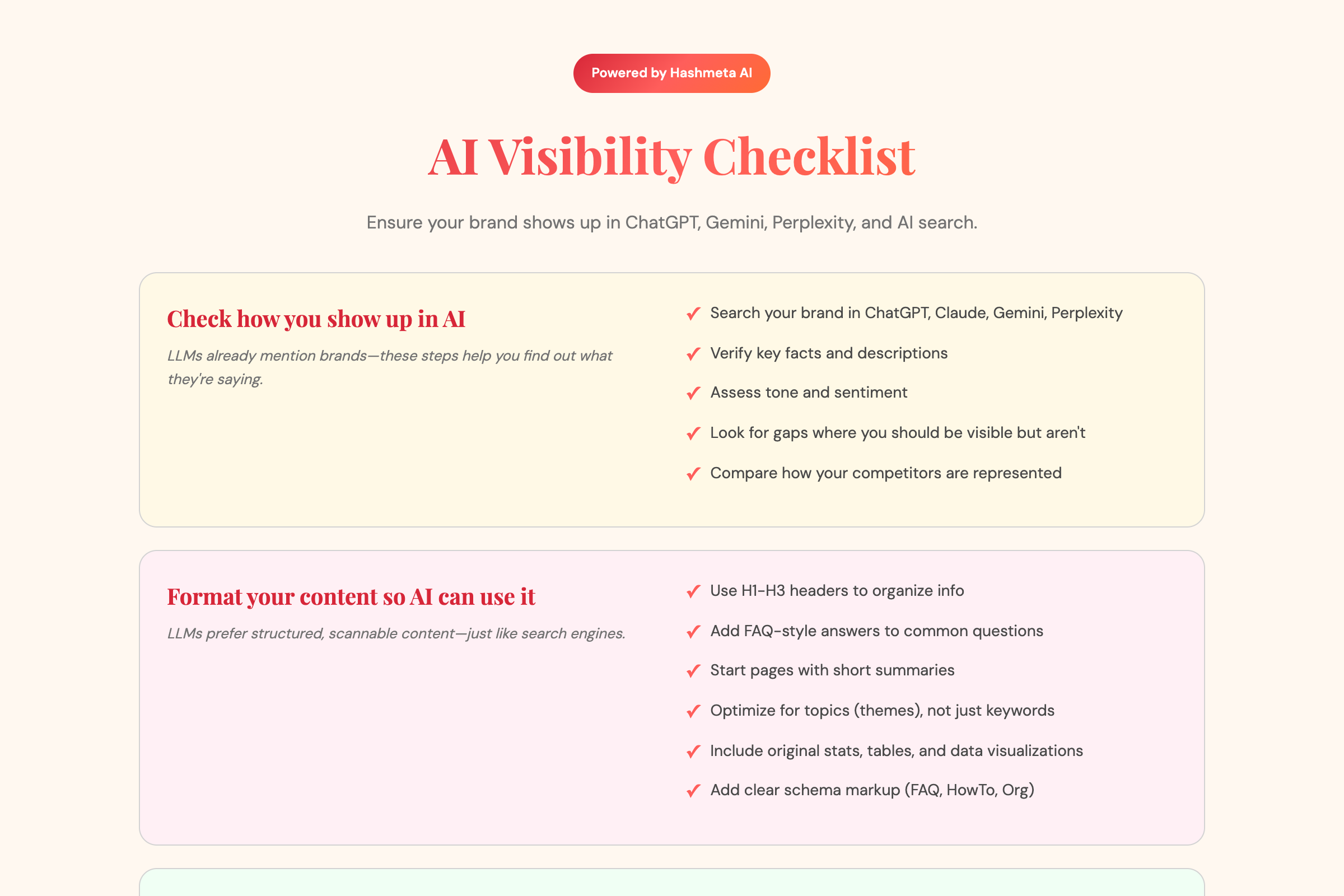 AI Visibility Checklist