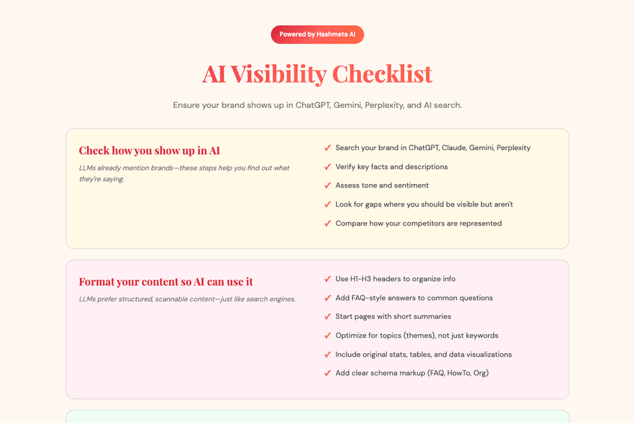 Ai Visibility Checklist