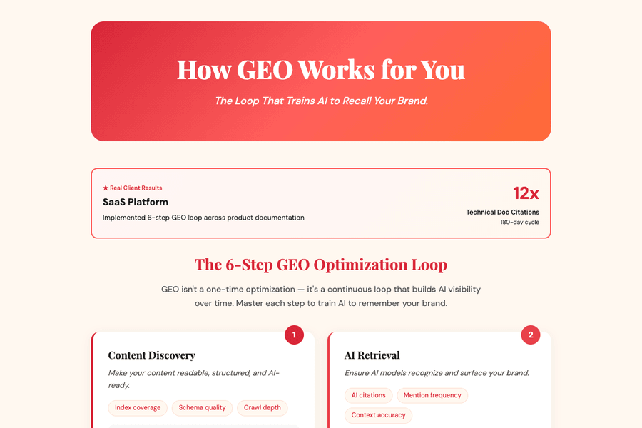 How GEO Works: 6-Step Loop