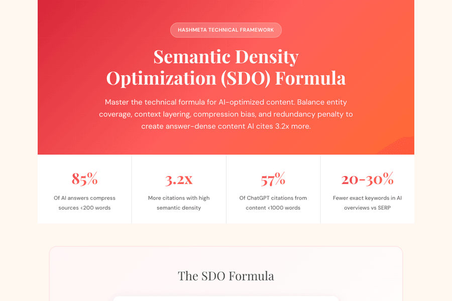 Semantic Density Optimization Sdo