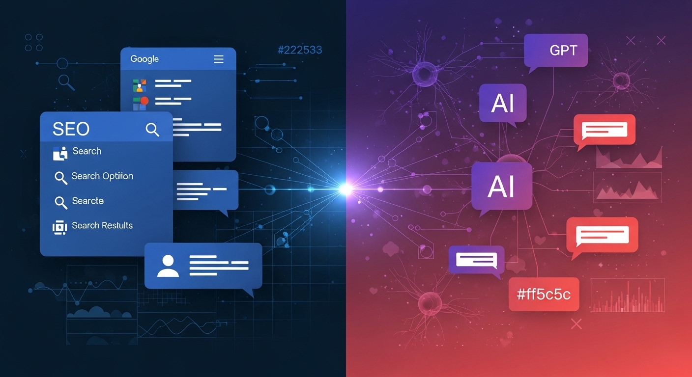 SEO and AI Visibility convergence visualization