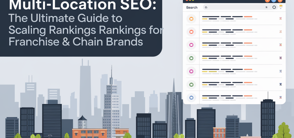 Banner reads 'Multi-Location SEO: The Ultimate Guide' with a map background.