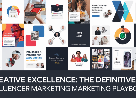 Banner titled 'Creative Excellence: The Definitive Influencer Marketing Playbook' with vibrant colors and modern design.