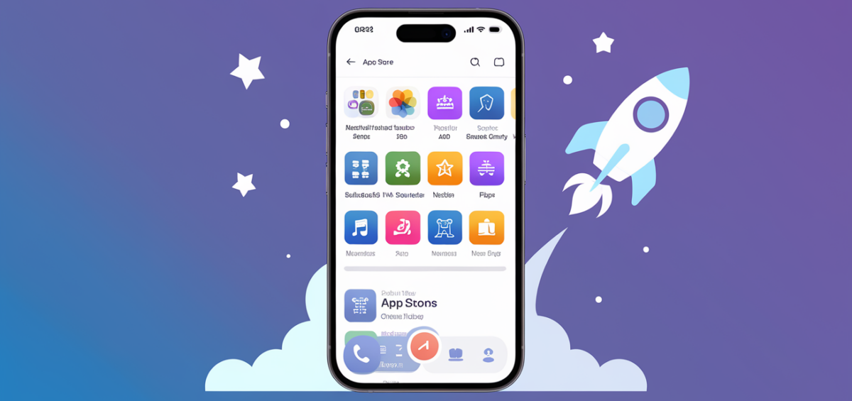 Banner with title 'App Store Optimization: The SEO Agency's Guide to Mobile App Success' over a background of app icons.