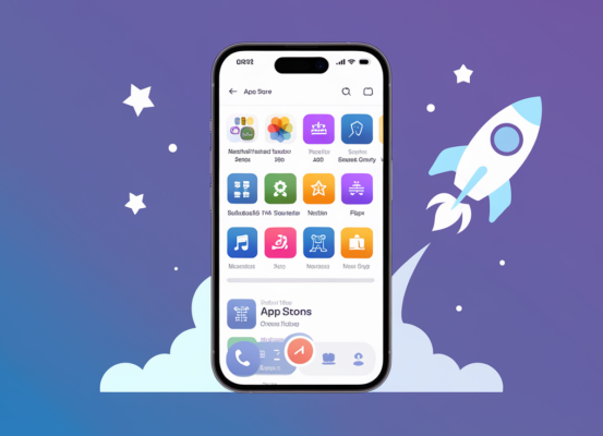 Banner with title 'App Store Optimization: The SEO Agency's Guide to Mobile App Success' over a background of app icons.