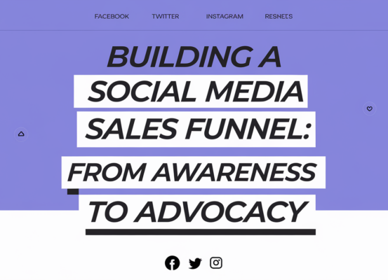 Blog banner titled 'Building a Social Media Sales Funnel' with a funnel graphic.