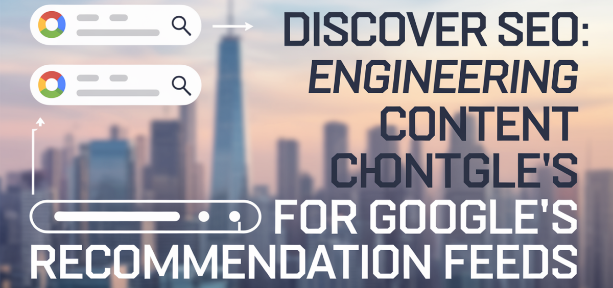 Blog banner with 'Discover SEO: Engineering Content for Google's Recommendation Feeds' title