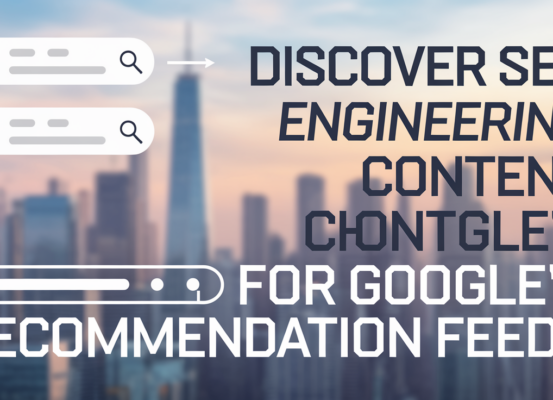 Blog banner with 'Discover SEO: Engineering Content for Google's Recommendation Feeds' title