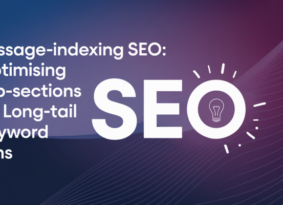 Blog banner with 'Passage-Indexing SEO' title, highlighting SEO strategy theme.