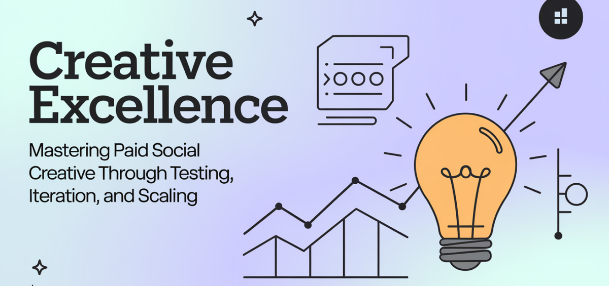 Blog banner with title 'Creative Excellence' in bold font on a vibrant abstract background.