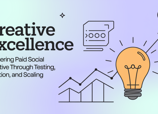 Blog banner with title 'Creative Excellence' in bold font on a vibrant abstract background.