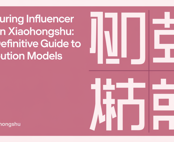 Banner titled 'Measuring Influencer ROI on Xiaohongshu' with a digital marketing theme