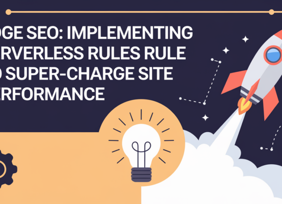 Banner with 'Edge SEO: Implementing Serverless Rules to Super-Charge Site Performance' title in bold font.