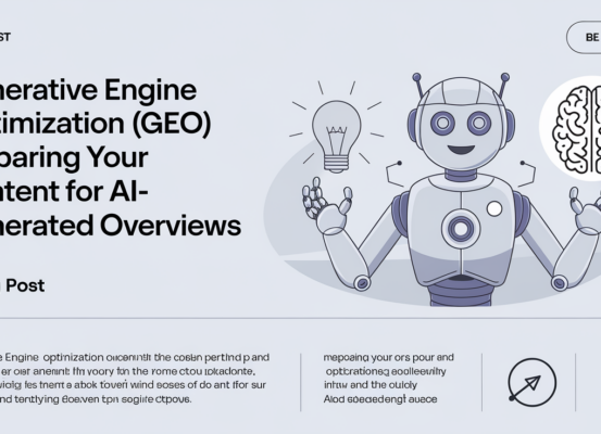 Banner with 'Generative Engine Optimization' title, futuristic digital theme.