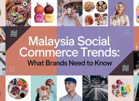 Banner with 'Malaysia Social Commerce Trends: What Brands Need to Know' title, featuring digital marketing icons.