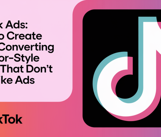 Banner with 'TikTok Ads' title, vibrant colors, and creative ad elements.