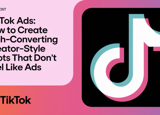 Banner with 'TikTok Ads' title, vibrant colors, and creative ad elements.