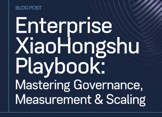 Banner with title 'Enterprise Xiaohongshu Playbook' on a sleek, modern design background.