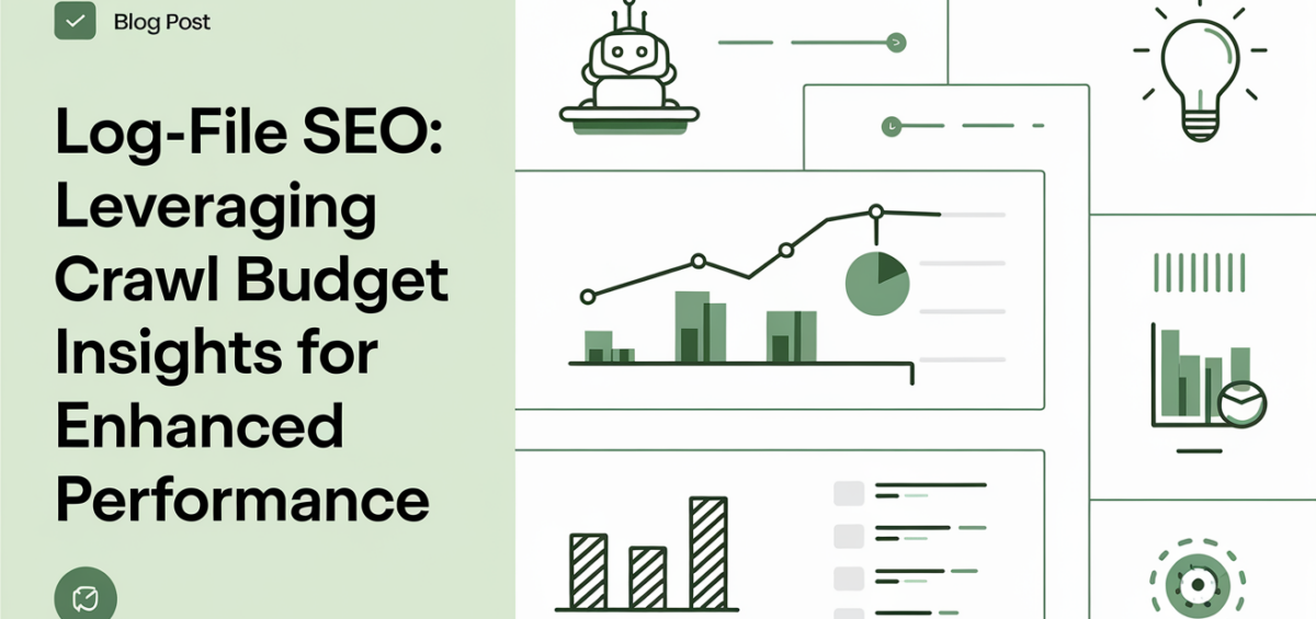 Blog banner with 'Log-File SEO: Leveraging Crawl Budget Insights' title