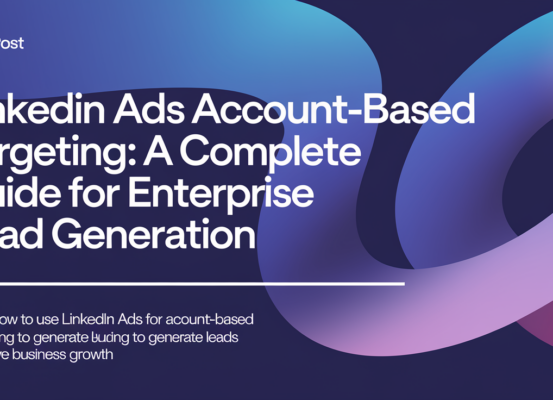 Blog banner with title 'LinkedIn Ads Account-Based Targeting: A Complete Guide for Enterprise Lead Generation' on a professional background.