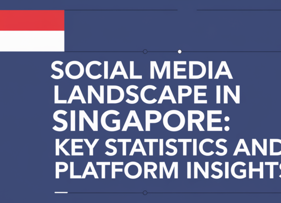 Blog banner with title 'Social Media Landscape in Singapore: Key Statistics and Platform Insights' in bold font.