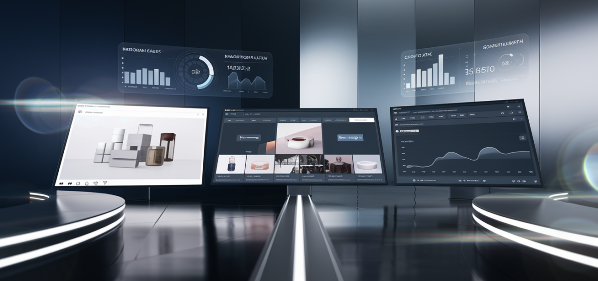 High-tech command center with Instagram displays, blue lighting, and Singapore skyline.