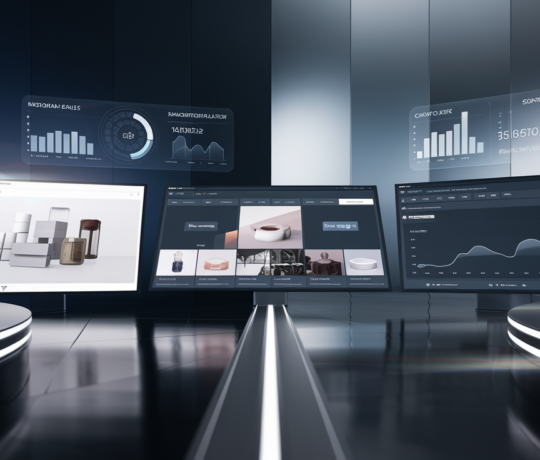 High-tech command center with Instagram displays, blue lighting, and Singapore skyline.