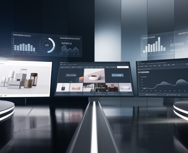 High-tech command center with Instagram displays, blue lighting, and Singapore skyline.