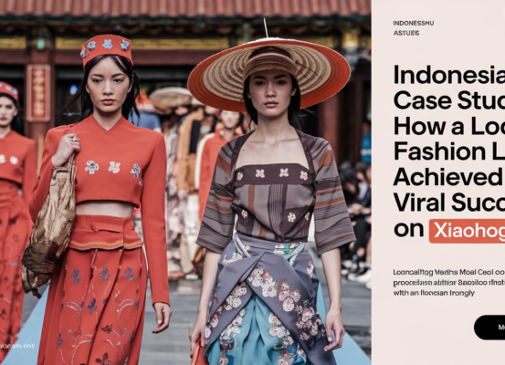 Banner with title 'Indonesia Case Study: Local Fashion Label's Viral Success on Xiaohongshu'