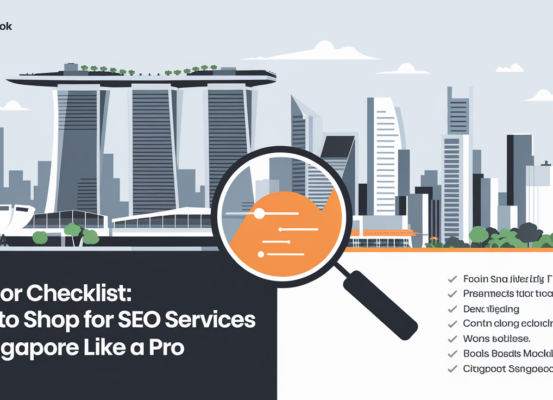 Banner with 'Vendor Checklist: How to Shop for SEO Services in Singapore Like a Pro' title.