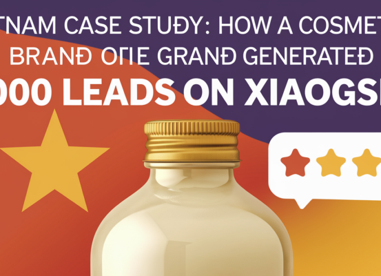 Banner with 'Vietnam Case Study: How a Cosmetics Brand Generated 5,000 Leads on Xiaohongshu' title