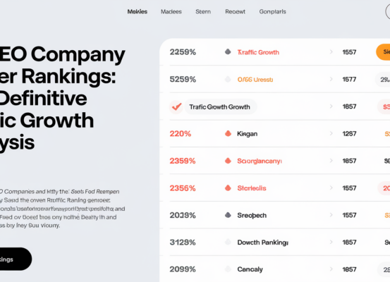 Blog banner titled 'SG SEO Company Power Rankings' with a growth chart background.