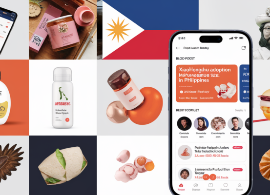 Blog banner titled 'Xiaohongshu Adoption in Philippines' with trendy graphics