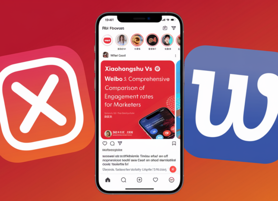 Blog banner titled 'Xiaohongshu vs Weibo: Comparison of Engagement Rates for Marketers'