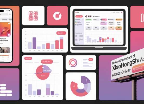 Blog banner with 'Forecasting Revenue Impact of Xiaohongshu Ads' title in bold, modern font