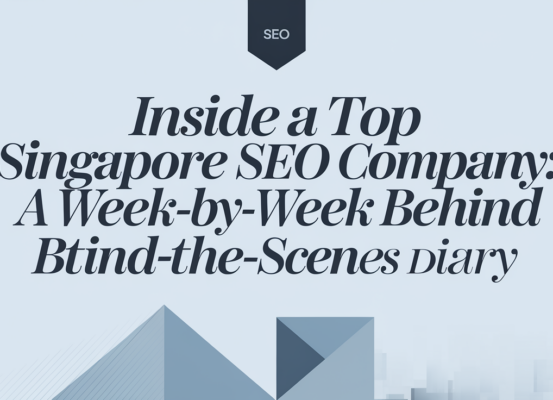 Blog banner with 'Inside a Top Singapore SEO Company' title, sleek modern design