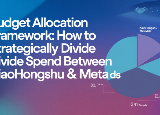Blog banner with title 'Budget Allocation Framework: How to Strategically Divide Spend Between Xiaohongshu and Meta Ads' in bold text over a stylized background.