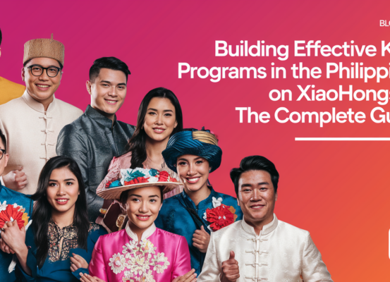 Blog banner with title 'Building Effective KOC Programs in the Philippines on Xiaohongshu: The Complete Guide' in bold font.