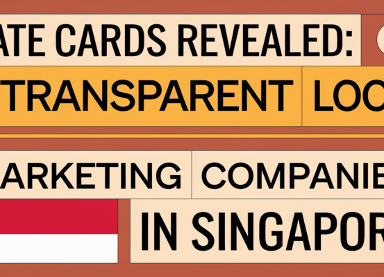 Blog banner with title 'Rate Cards Revealed: A Transparent Look at SEO Marketing Companies in Singapore' on a sleek, modern background.