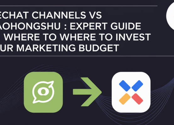 Blog banner with title 'WeChat Channels vs Xiaohongshu: Expert Guide on Marketing Budget Investment'