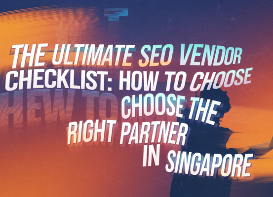 SEO Vendor Checklist blog banner with Singapore cityscape background