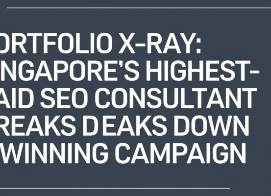 Banner titled 'Portfolio X-Ray: Singapore's Top SEO Consultant on Winning Campaigns' with a sleek, modern design.