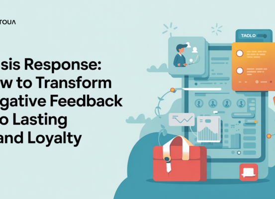 Banner with title 'Crisis Response: Transform Negative Feedback into Brand Loyalty'