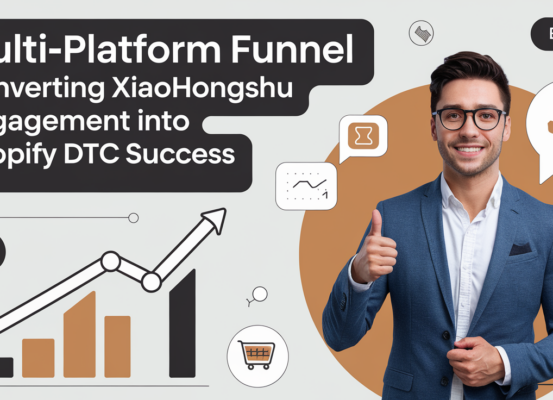 Blog banner with 'Multi-Platform Funnel: Converting Xiaohongshu Engagement into Shopify DTC Success' title