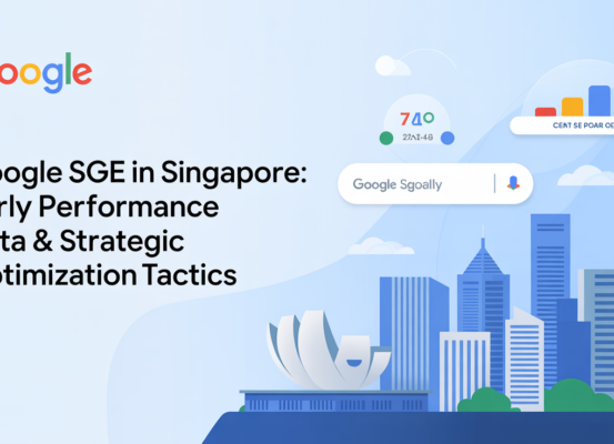 Blog banner with 'Google SGE in Singapore: Early Performance Data & Strategic Optimization Tactics' title