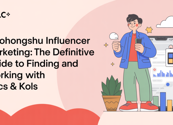 Banner for 'Xiaohongshu Influencer Marketing Guide' with vibrant, modern design