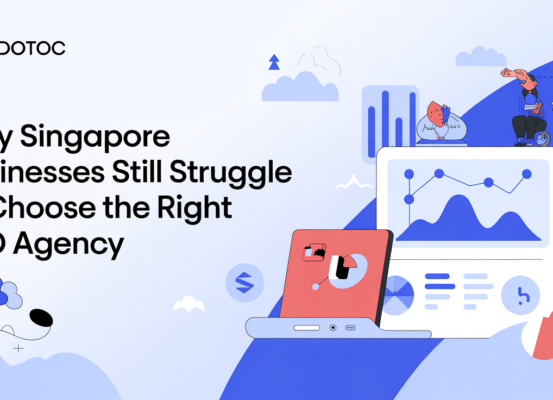 Banner titled 'Why Singapore Businesses Struggle with SEO Agency Choices'