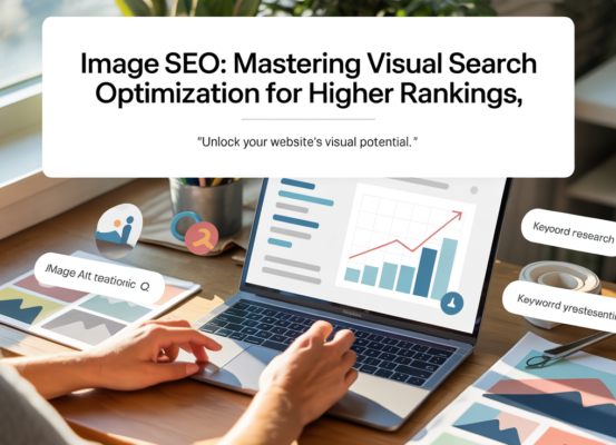 Banner with 'Image SEO: Mastering Visual Search Optimization for Higher Rankings' title