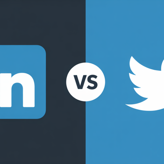 Banner with 'LinkedIn vs Twitter/X: The Ultimate B2B Platform Comparison for Strategic Growth' title, set against a digital networking background.