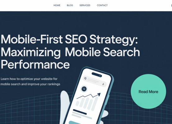 Banner with 'Mobile-First SEO Strategy: Maximizing Mobile Search Performance' title